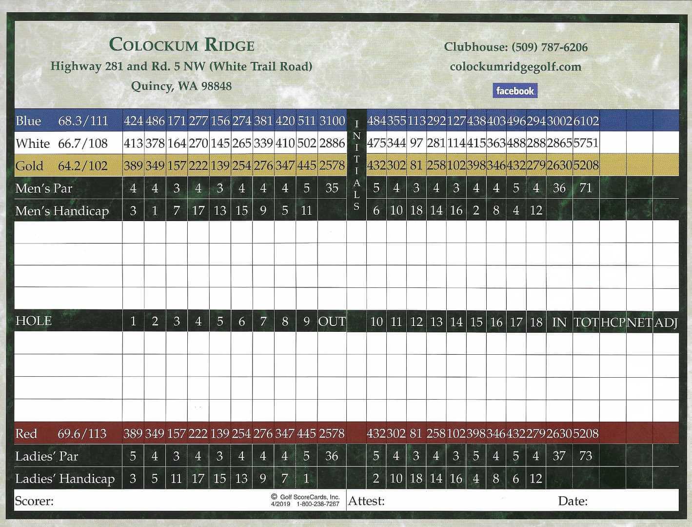 Course Info Colockum Ridge Golf Course