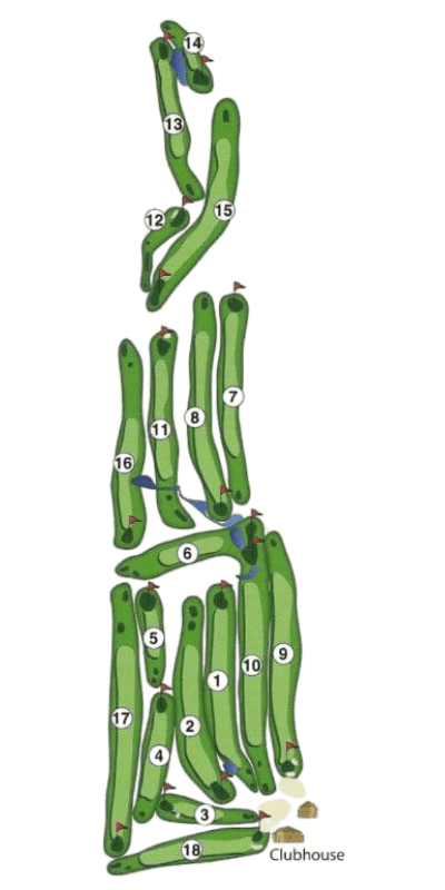 Map of all 18 golf holes at Colockum Ridge